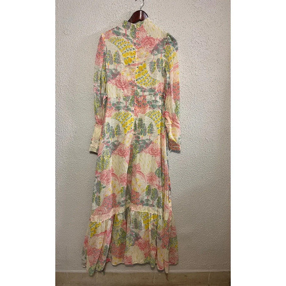Vtg Act Saks Fifth Avenue Young Dimensions Prarie Fairycore Pastel Maxi Dress - Picture 6 of 11